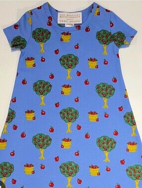 The Beaufort Bonnet Company Blue Apple Basket Print Dress